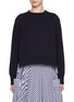 Main View - Click To Enlarge - SACAI - Sponge Sweat Poplin Hybrid Sweatshirt