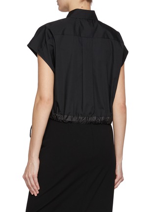 Back View - Click To Enlarge - SACAI - Cap Sleeve Drawstring Hem Shirt