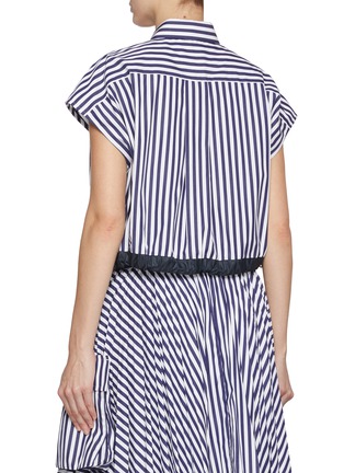 Back View - Click To Enlarge - SACAI - Cap Sleeve Drawstring Hem Shirt