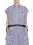 Main View - Click To Enlarge - SACAI - Cap Sleeve Drawstring Hem Shirt