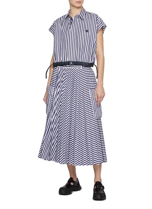 Figure View - Click To Enlarge - SACAI - Cap Sleeve Drawstring Hem Shirt