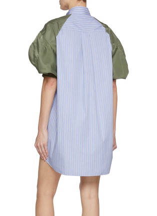 Back View - Click To Enlarge - SACAI - Hybrid Puff Sleeve Shirt Dress