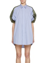【sacai】Draped Front Poplin Shirt Dress Sacai - Striped cotton poplin shirt dress Sacai