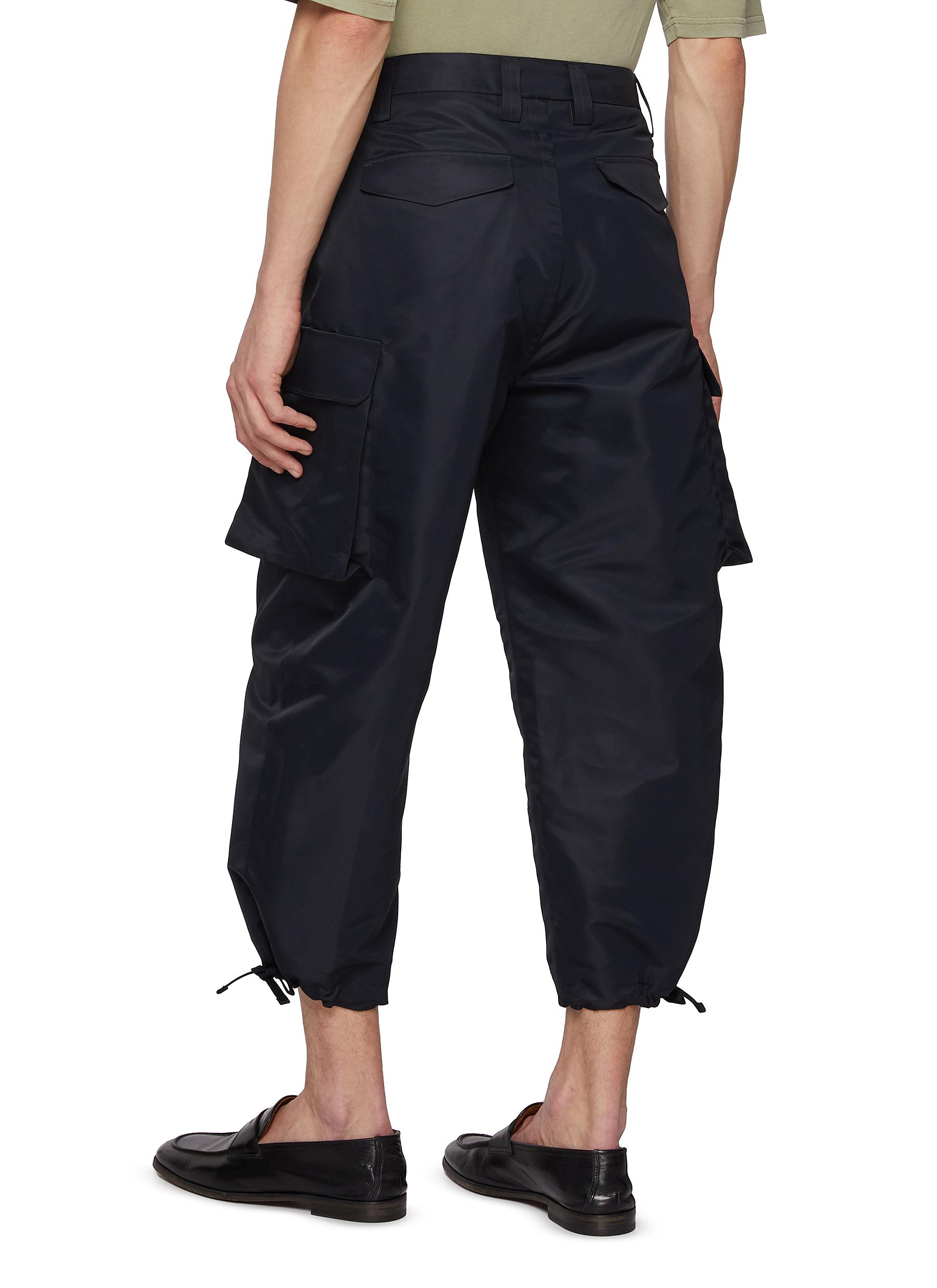 Drawcord Hem Cropped Cargo Pants - Thumbnail 3