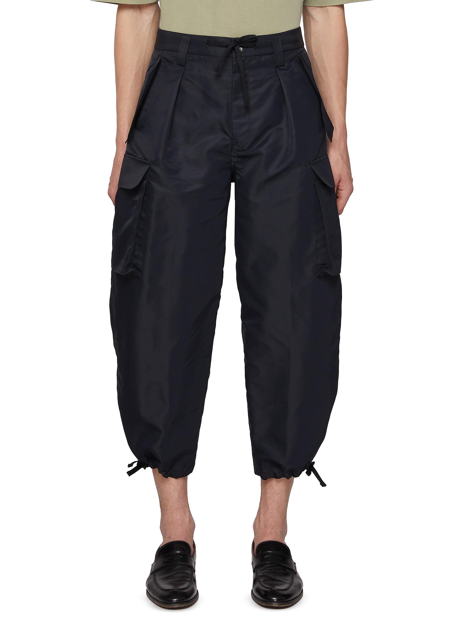Drawcord Hem Cropped Cargo Pants