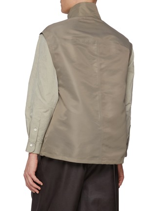 Back View - Click To Enlarge - TECLOR - Stand Collar Hidden Placket Vest