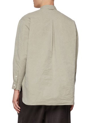 Back View - Click To Enlarge - TECLOR - Band Collar Half Button Shirt