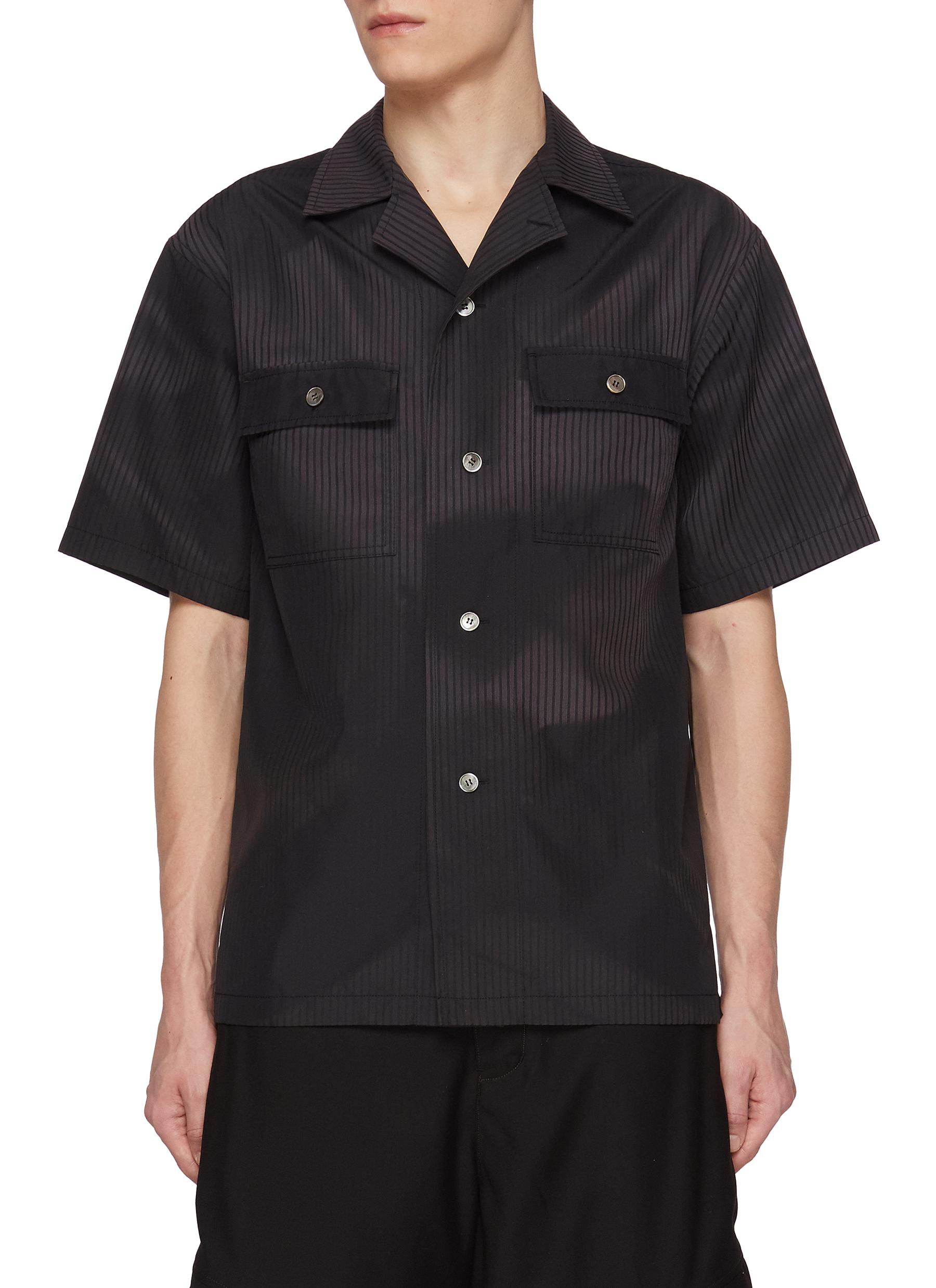 JIYONGKIM | Sun-Bleached Tonal Stripes Shirt | Men | Lane Crawford