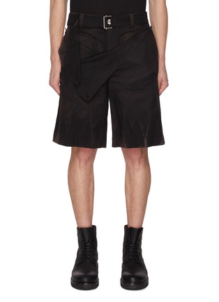 Main View - Click To Enlarge - JIYONGKIM - Sun-Bleached Wrapped Front Cotton Shorts