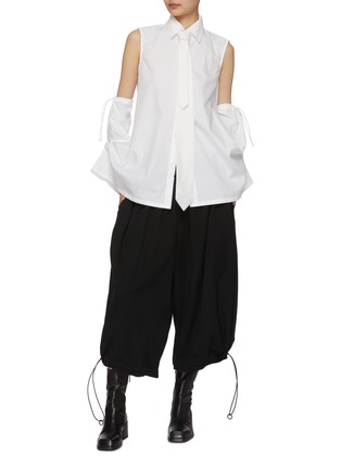 Figure View - Click To Enlarge - YOHJI YAMAMOTO - Coulis Hem Light Wool Pants