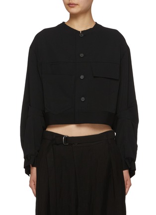 Main View - Click To Enlarge - YOHJI YAMAMOTO - Asymmetrical Multi Front Pocket Wool Jacket