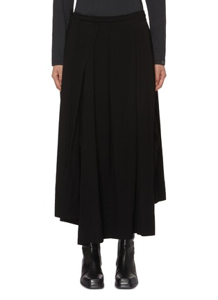 Main View - Click To Enlarge - YOHJI YAMAMOTO - Pleated Asymmetric Flared Hem Skirt