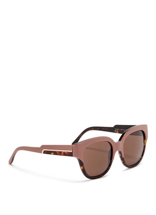 Figure View - Click To Enlarge - STELLA MCCARTNEY - Contrast browbar acetate sunglasses