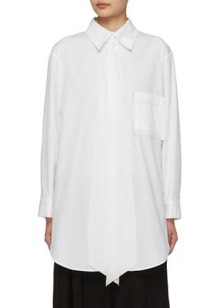 Main View - Click To Enlarge - YOHJI YAMAMOTO - Asymmetric Front Panel Cotton Shirt