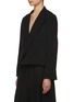 Detail View - Click To Enlarge - YOHJI YAMAMOTO - Asymmetric Front Peak Lapel Tailored Wool Blazar