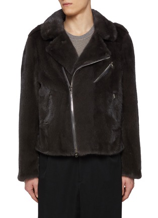 Main View - Click To Enlarge - KRUF - Mink Fur Biker Jacket