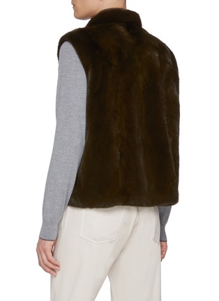 Back View - Click To Enlarge - KRUF - Stand Collar Reversible Mink Fur Vest