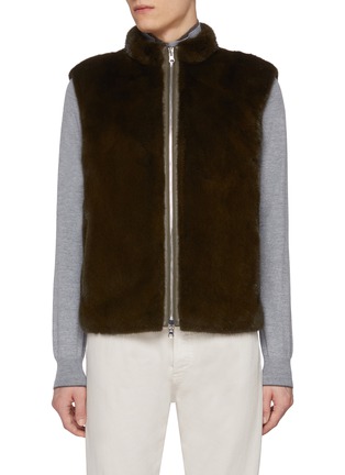 Main View - Click To Enlarge - KRUF - Stand Collar Reversible Mink Fur Vest