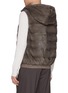 Back View - Click To Enlarge - KRUF - Elasticated Hem Mink Fur Hooded Vest