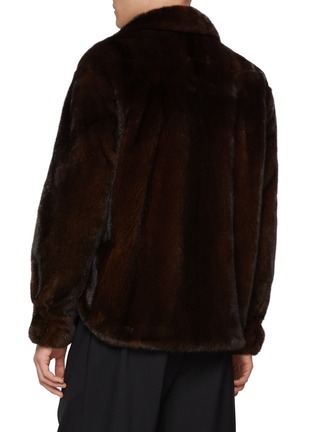 Back View - Click To Enlarge - KRUF - Denim Style Mink Fur Long Jacket