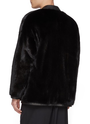 Back View - Click To Enlarge - KRUF - Leather Trim Mink Fur Kimono Jacket