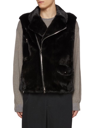 Main View - Click To Enlarge - KRUF - Mink Fur Biker Vest