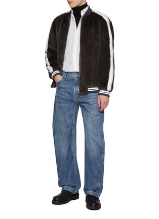 Figure View - Click To Enlarge - KRUF - Mink Fur Striped Bomber Jacket