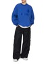 Figure View - Click To Enlarge - JUUN.J - Elasticated Hem Denim Football Sweater