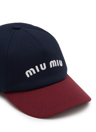 Detail View - Click To Enlarge - MIU MIU - Bicolour Cotton Baseball Cap