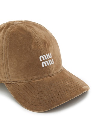 Detail View - Click To Enlarge - MIU MIU - Velluto Chambray Baseball Cap