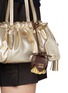 Front View - Click To Enlarge - MIU MIU - Bicolore Leather Trick Bag Charm