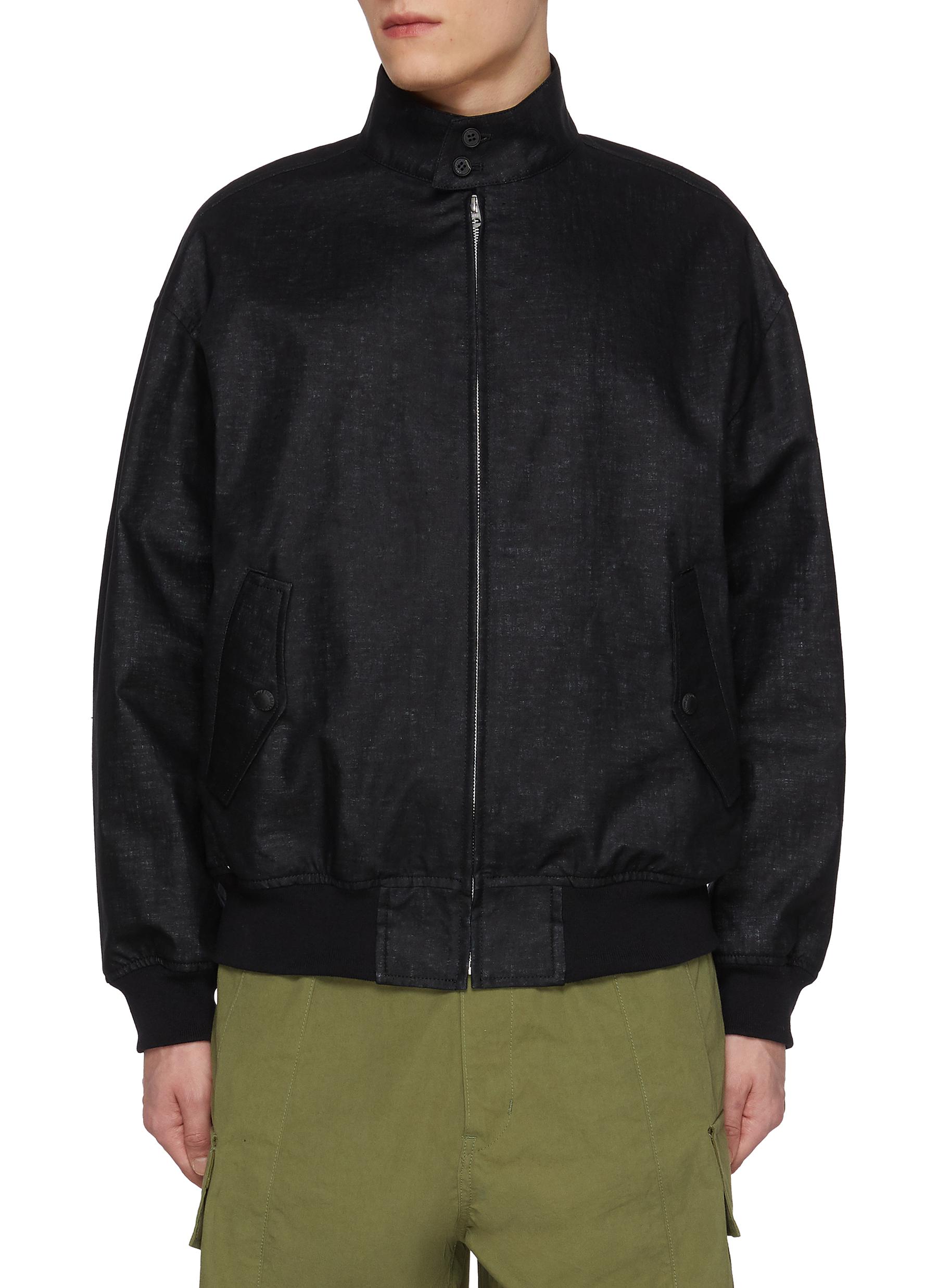 CDG Homme: Men's Polyester Linen Jacket (Black) | DSMNY E-SHOP