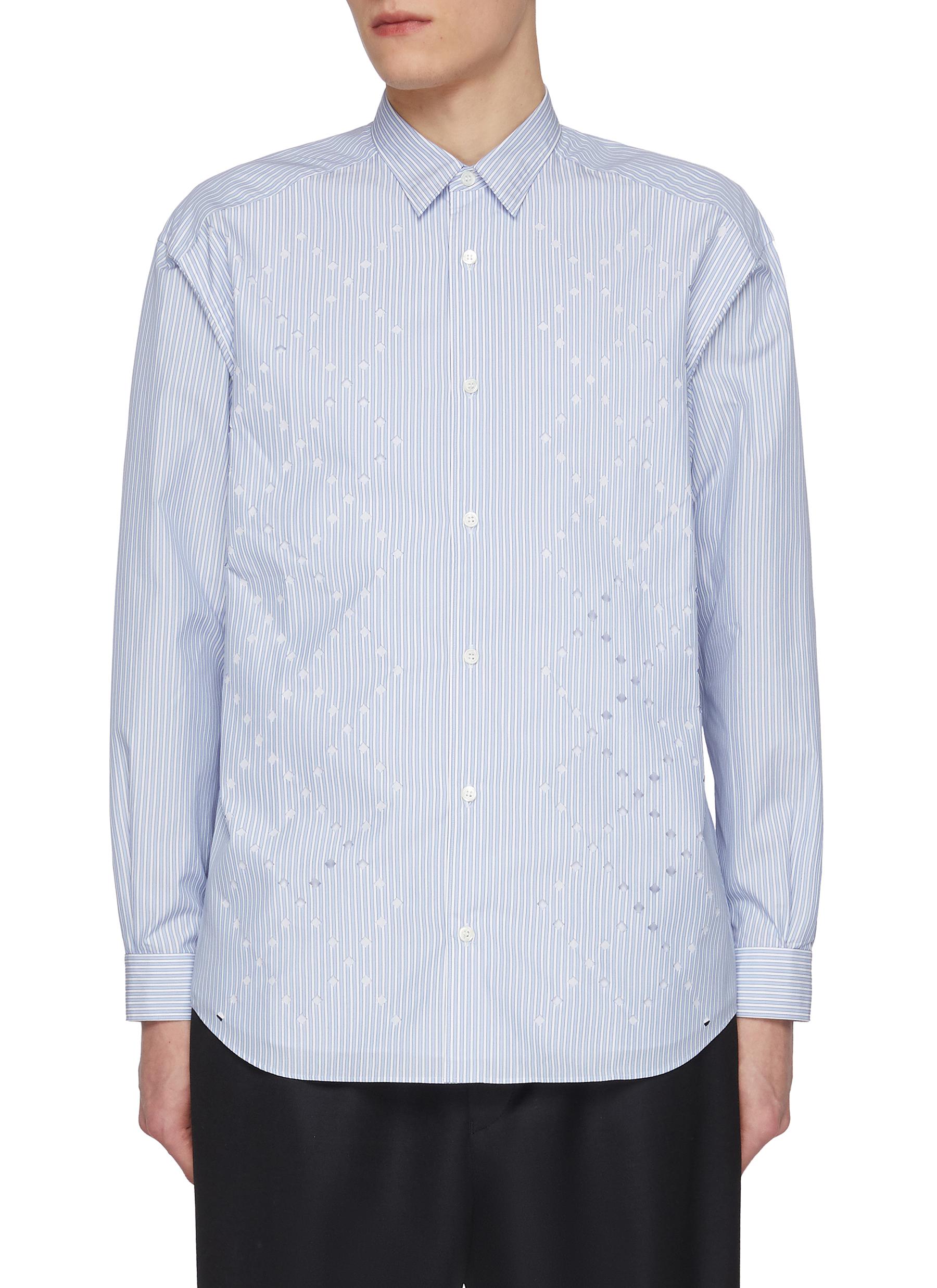 COMME DES GARÇONS HOMME | Broad Striped Cotton Blend Shirt