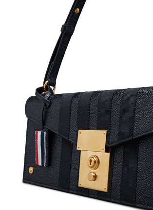 Detail View - Click To Enlarge - THOM BROWNE - Mrs. Thom Baguette 4 Bar Pebble Grain Leather Baguette Bag