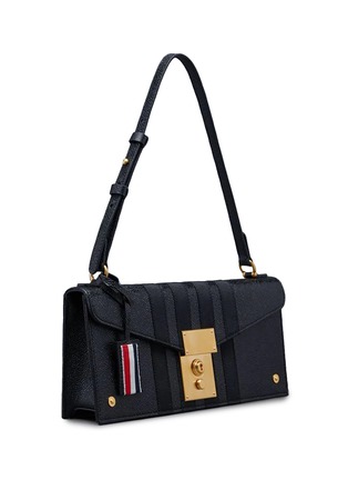 Detail View - Click To Enlarge - THOM BROWNE - Mrs. Thom Baguette 4 Bar Pebble Grain Leather Baguette Bag