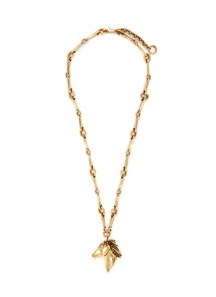 Main View - Click To Enlarge - CHLOÉ - Gold-Toned Horse Pendant Laiton Chain Necklace