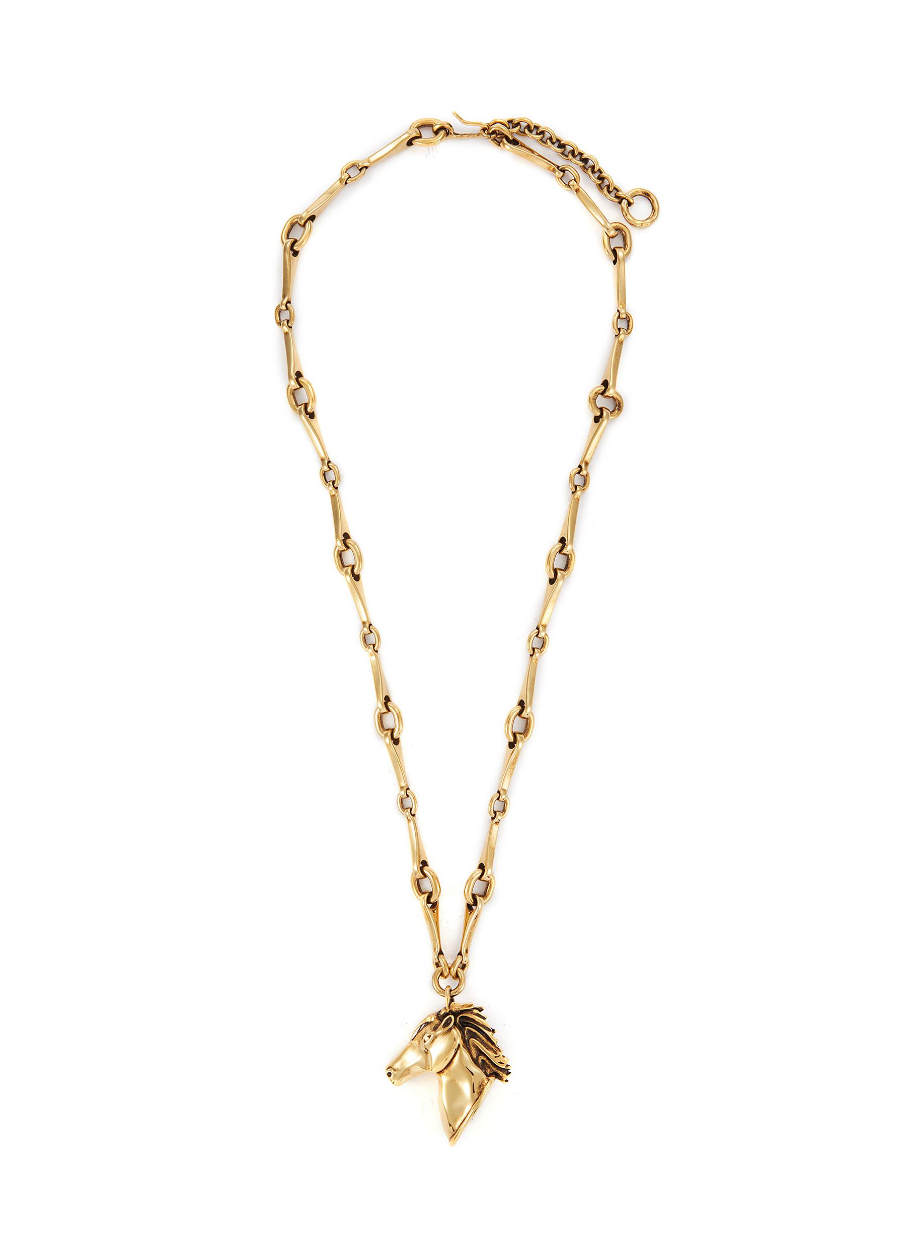 CHLOÉ | Gold-Toned Horse Pendant Laiton Chain Necklace CHLOÉ | Gold-Toned Horse Pendant Laiton Chain Necklace