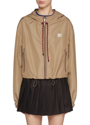 Main View - Click To Enlarge - MIU MIU - Logo Front Windbreaker Jacket