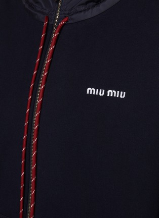  - MIU MIU - Bifabric Zip Up Cotton Hoodie