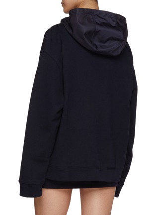 Back View - Click To Enlarge - MIU MIU - Bifabric Zip Up Cotton Hoodie