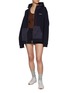 Figure View - Click To Enlarge - MIU MIU - Bifabric Zip Up Cotton Hoodie