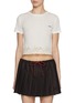 Main View - Click To Enlarge - MIU MIU - Lace Trim Cotton Jersey T-shirt