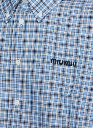  - MIU MIU - Cropped Check Cotton Shirt