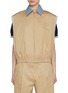 Main View - Click To Enlarge - MIU MIU - Double Layered Cap Sleeve Cotton Gilet