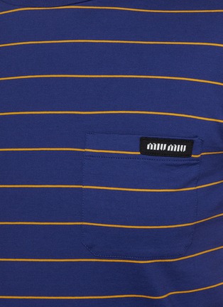  - MIU MIU - Striped Cotton Jersey T-shirt