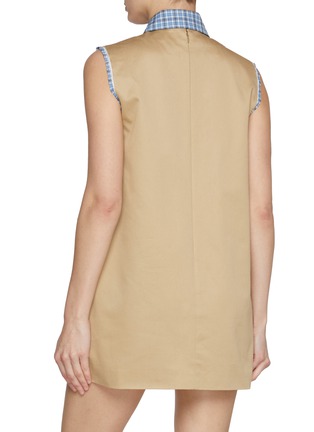 Back View - Click To Enlarge - MIU MIU - Double Layered Cotton Pinafore Dress