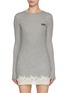 Main View - Click To Enlarge - MIU MIU - Lace Trim Cotton Jersey T-shirt