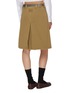 Back View - Click To Enlarge - MIU MIU - Pleated Belted Heavy Cotton Skirt