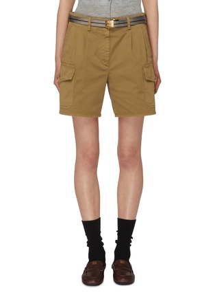 Main View - Click To Enlarge - MIU MIU - Belted Heavy Cotton Cargo Shorts