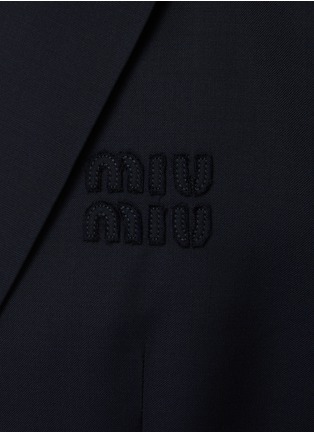  - MIU MIU - Batavia Single Breasted Logo Patched Long Blazer